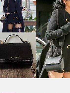 Givenchy Black Small Pandora Box Leather crossbody bag purse